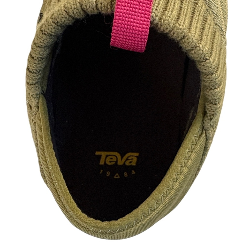 Teva Olive Green Slip-On Shoes with Pink Accent - Picture 7 of 10